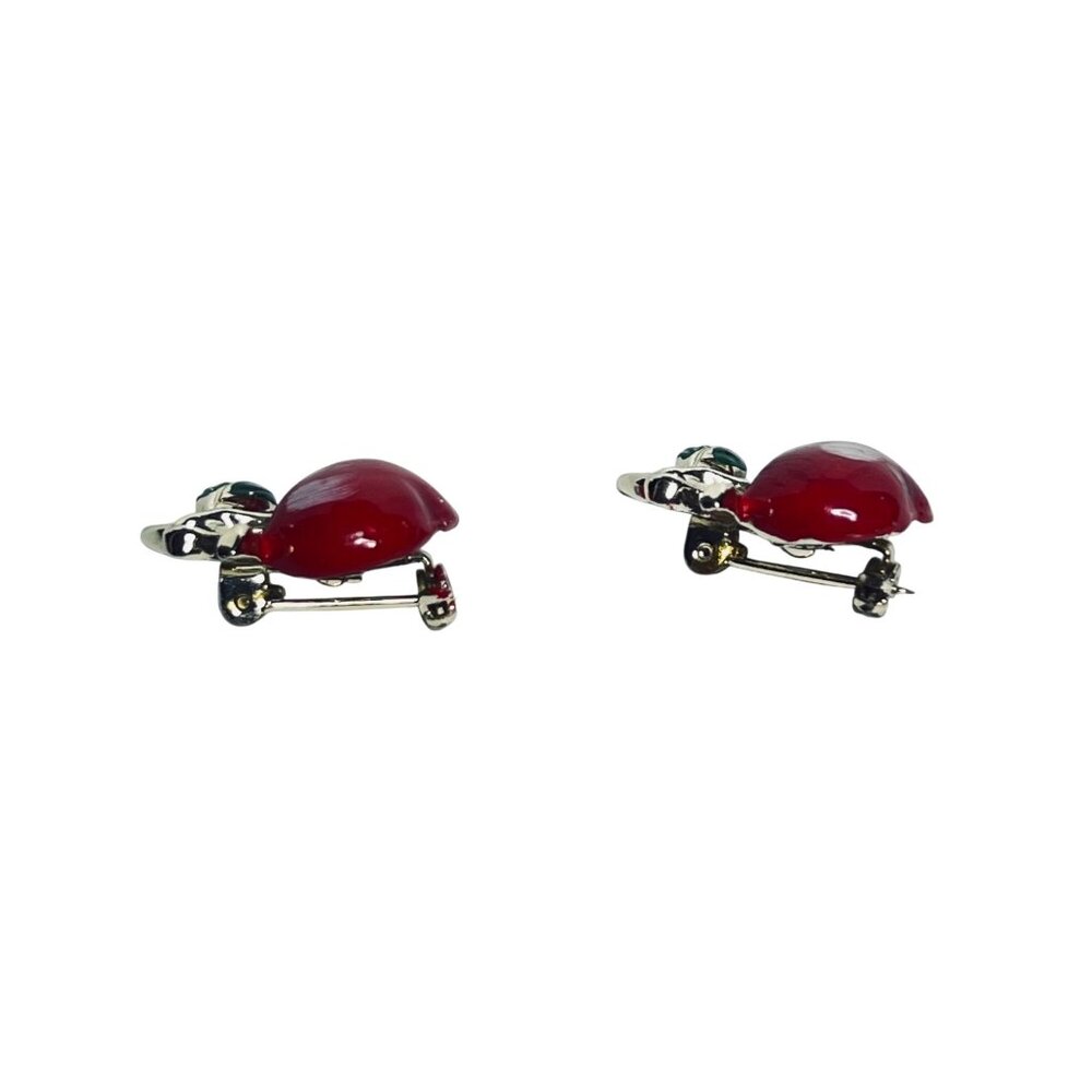 Gold Tone, Red, Green And White Apple Pins (6075) - Picture 3 of 4